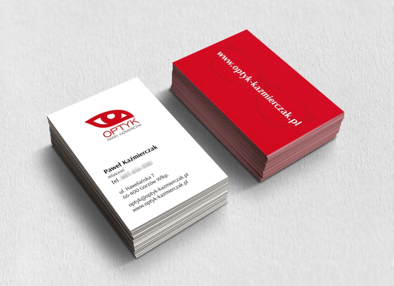 Optyk Paweł Kaźmierczak - wizualizacja projektu wizytówki